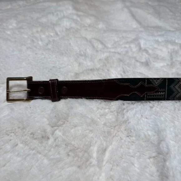 Lucchese Western Cowgirl Southwestern Buckle Belt Vintage Leather Size 36 BLAA37 - Picture 6 of 11
